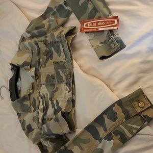 Cello USA Camo Cropped Jean Jacket